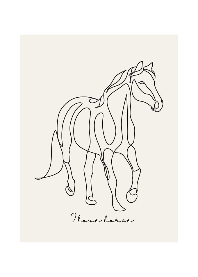 Horse Line Art Print