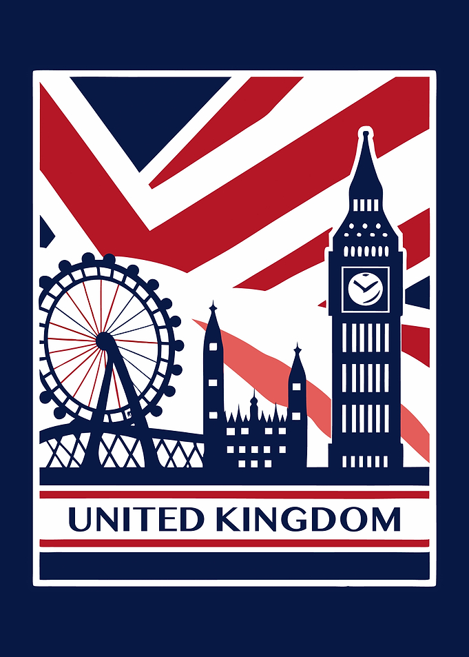 London Skyline with Union Jack