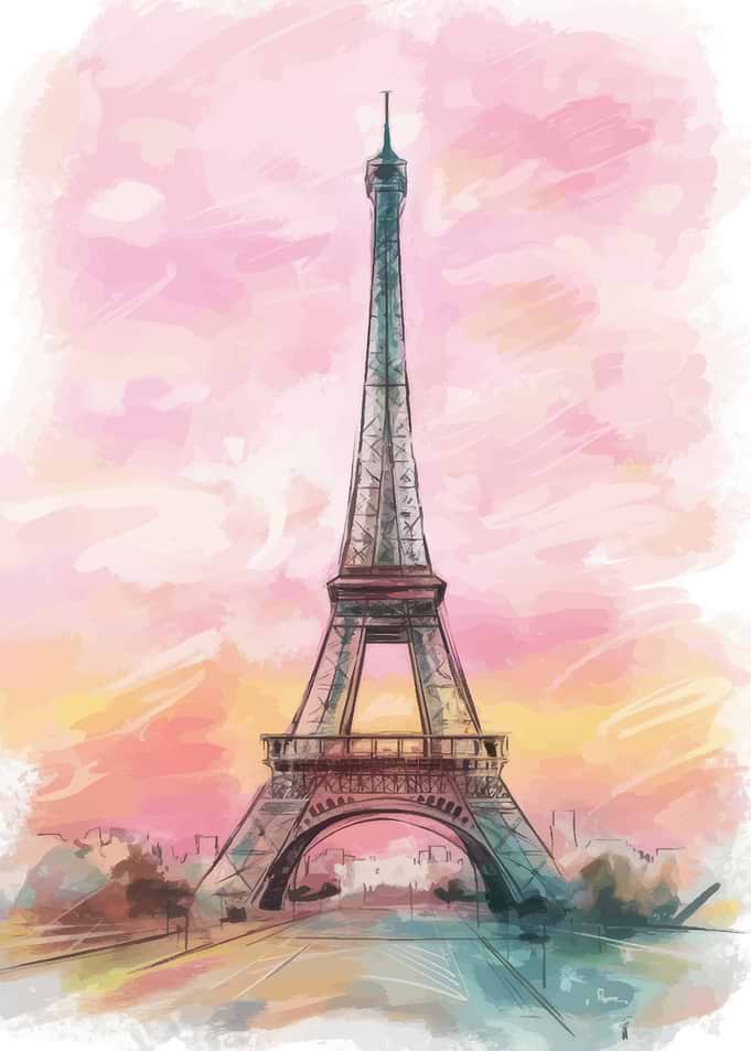 Eiffel Tower Watercolor
