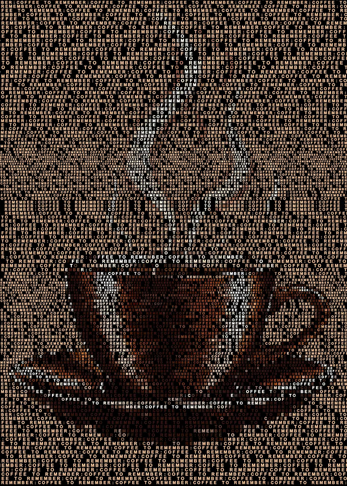 Coffee Cup Text Art Mosaic