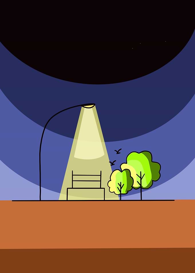 Night Park Bench