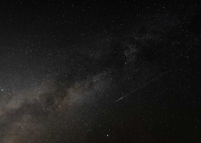 Meteor Across the Milky Way