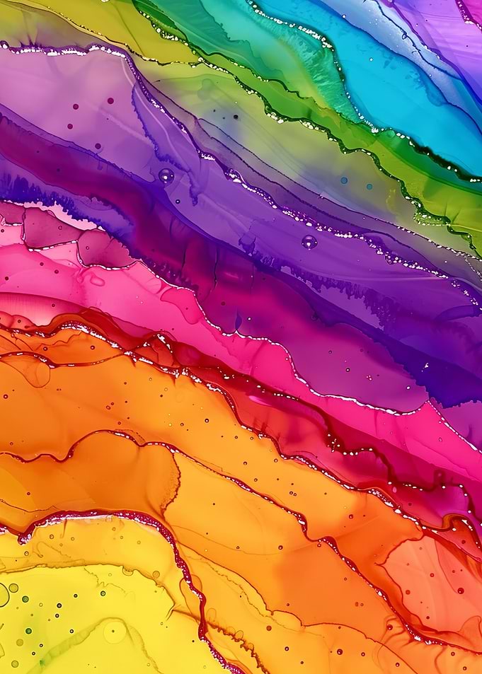 Abstract Rainbow Ink Art Gradient