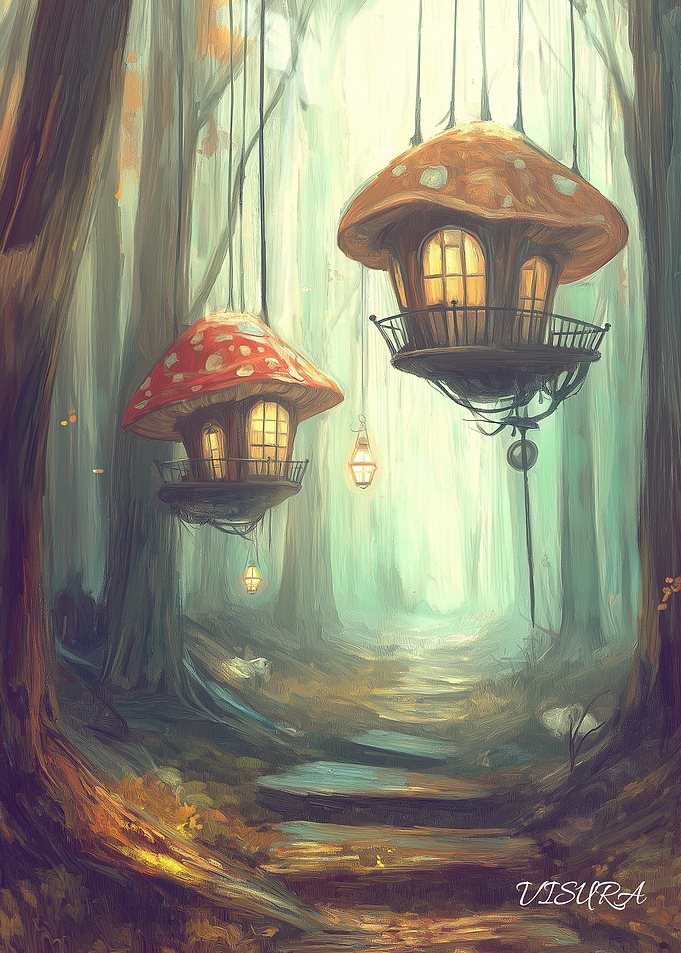 Hanging Mushroom Houses