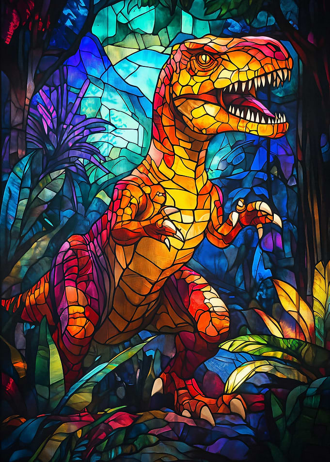 Stained Glass Dinosaur