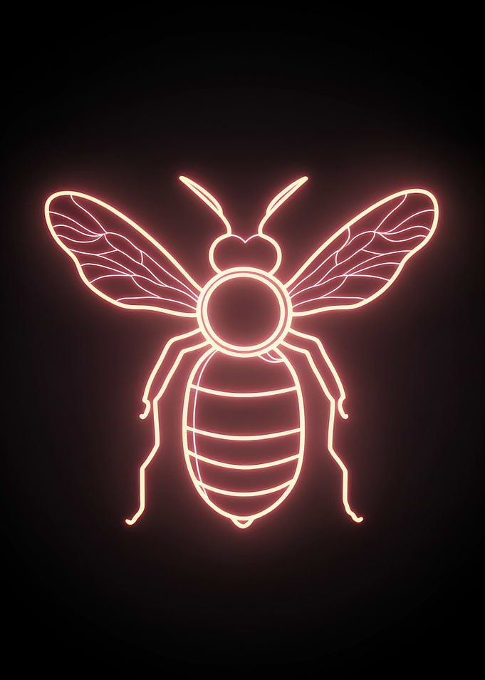Neon Bee Illustration