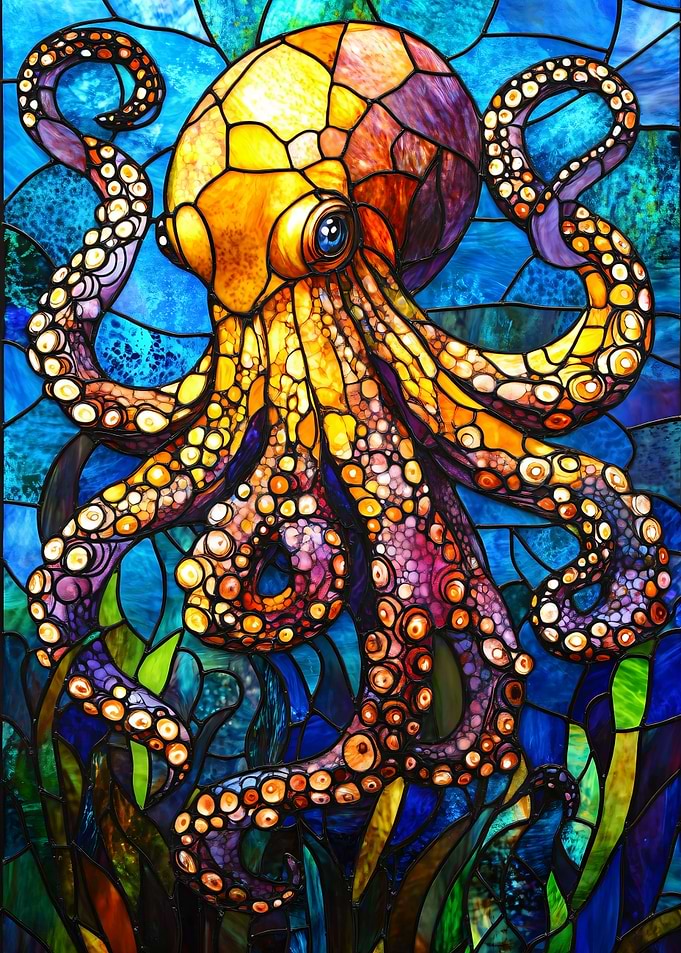 Stained Glass Octopus