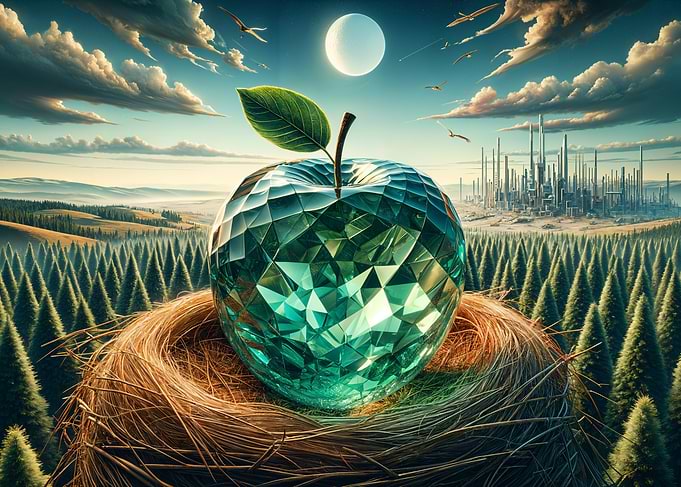 Crystal Apple in Nest