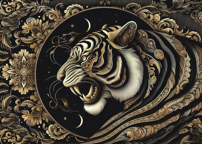 Golden Tiger Art Print
