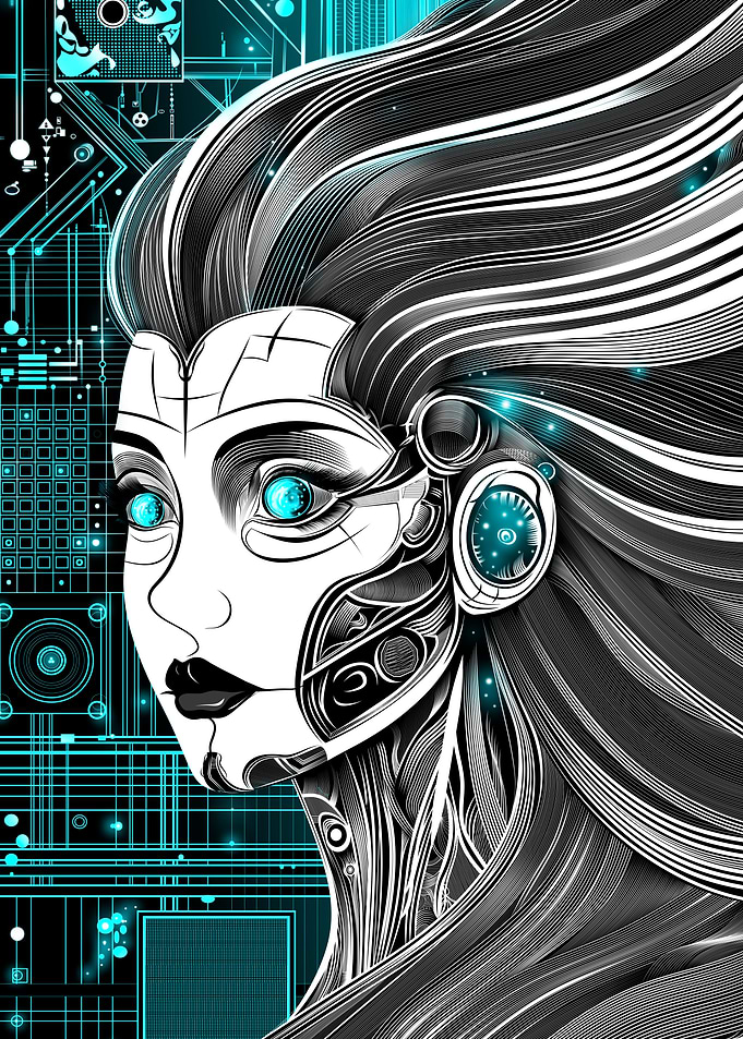 Cybernetic Woman Art