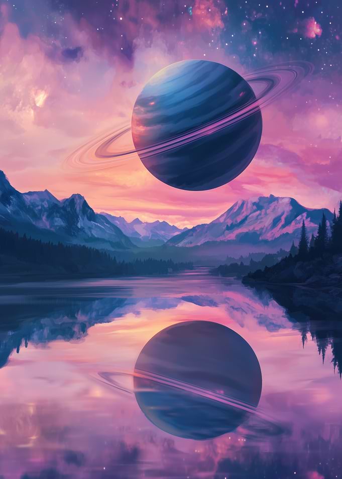Saturn Over Mountains