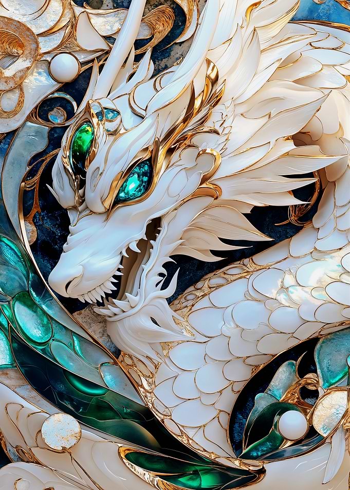 Kintsugi White Dragon
