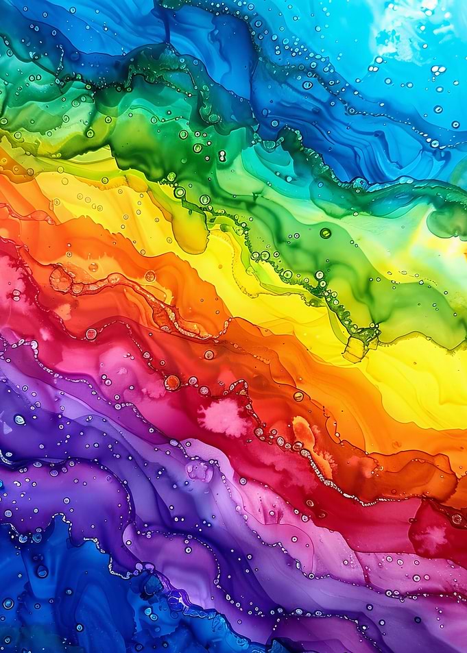 Liquid Rainbow Abstract Art
