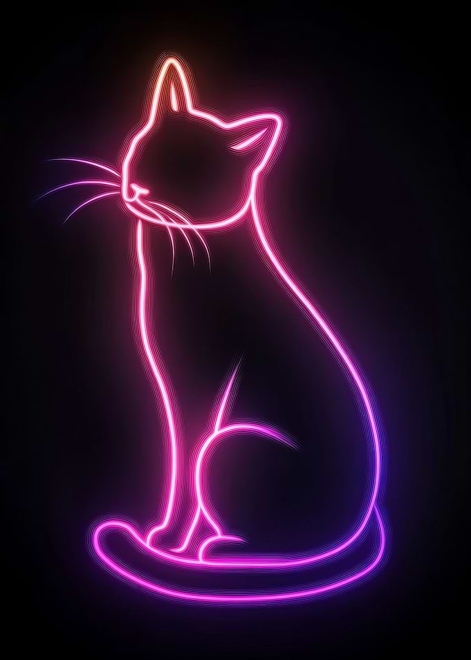 Neon Cat Outline