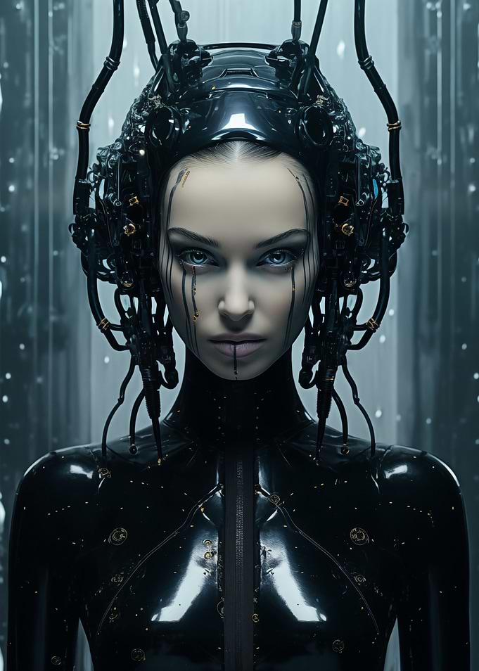Cyberpunk Woman with Headgear