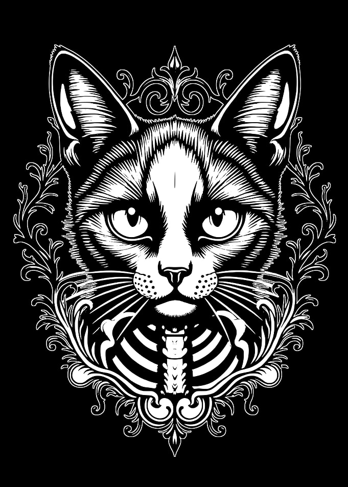 Cat Skeleton Illustration