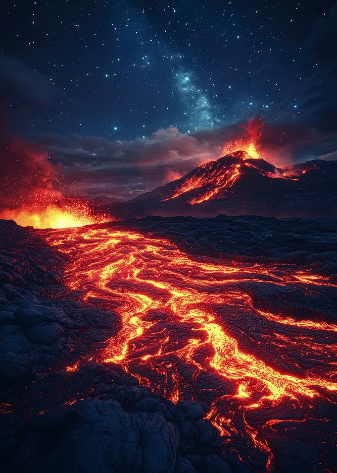 Volcanic Eruption Night