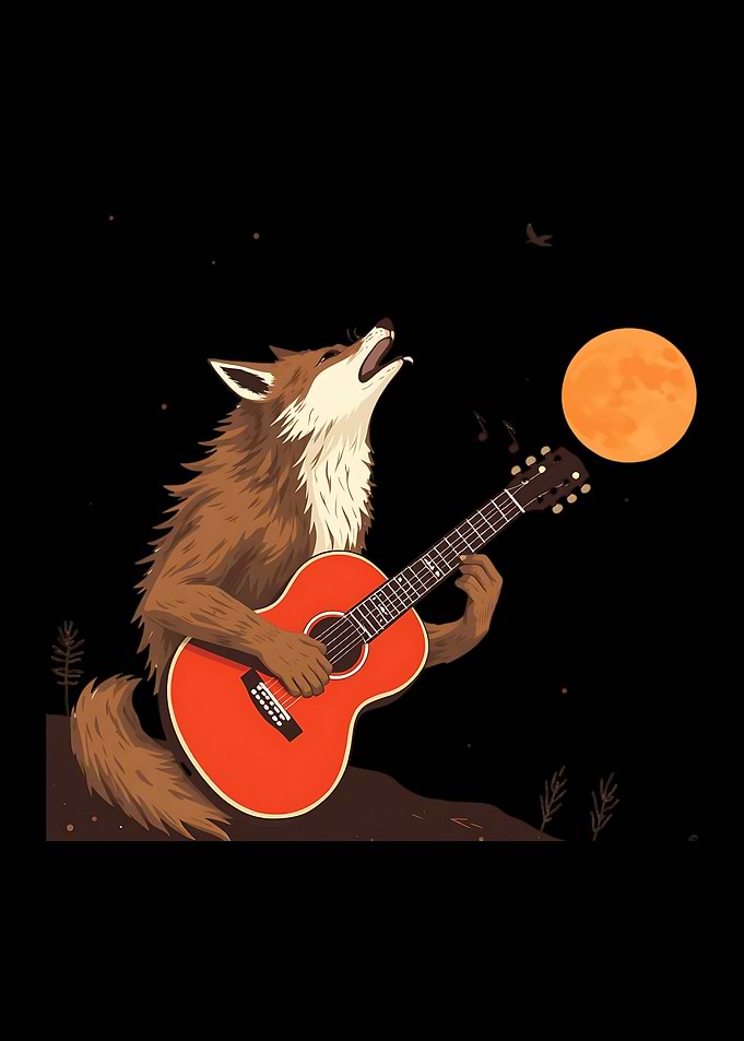 Wolf Playing Guitar