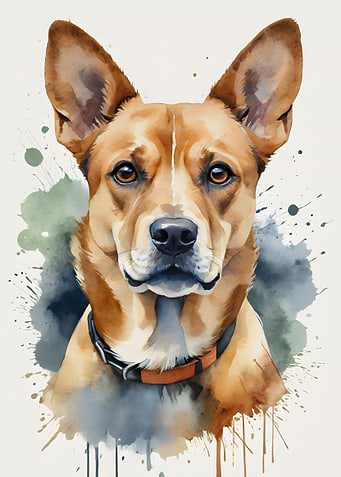 Watercolor Dog Portrait