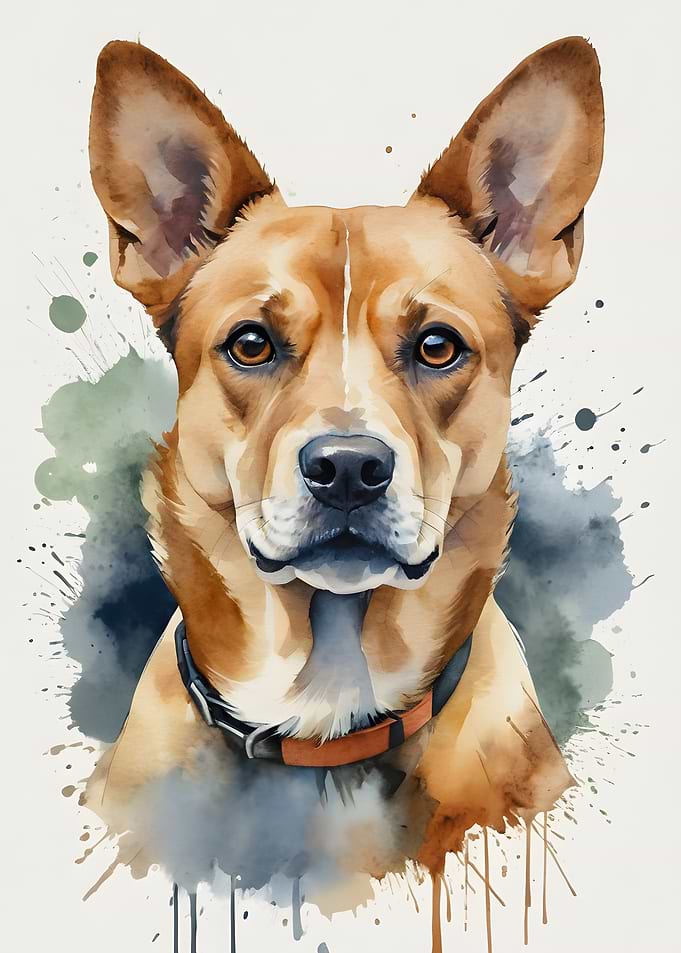 Watercolor Dog Portrait