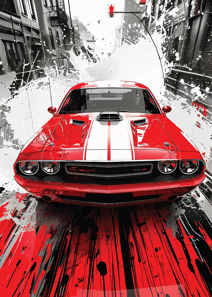 Red Muscle Car