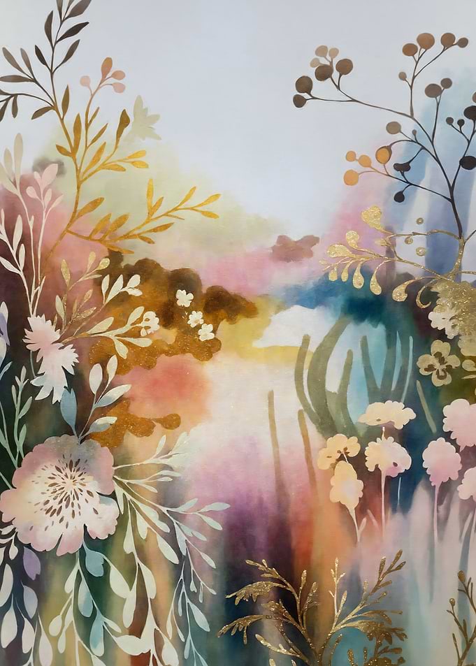 Golden Floral Watercolor