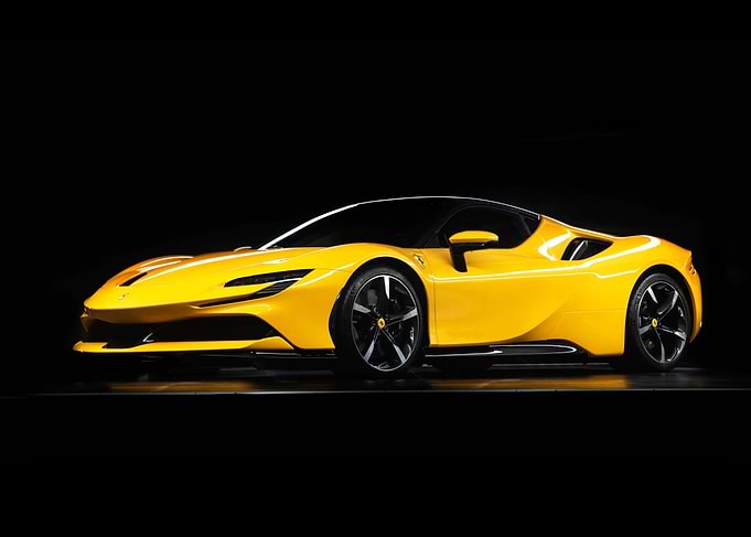Yellow Ferrari Sports Car