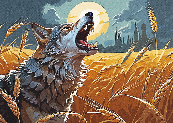 Wolf Howling at the Moon