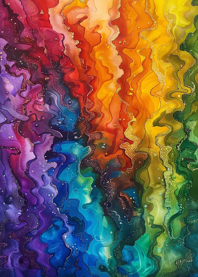 Abstract Galaxy Sparkle Rainbow Art