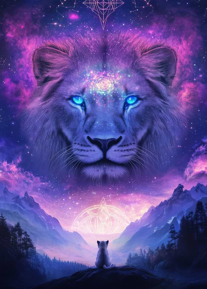 Lion & Cat in Cosmic Landscape