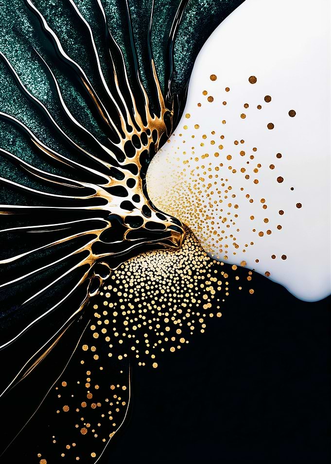 Abstract Kintsugi Art
