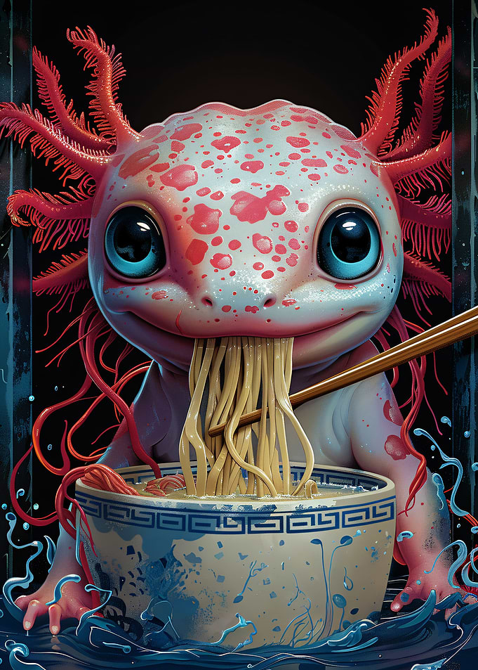 Axoloti Eating Ramen