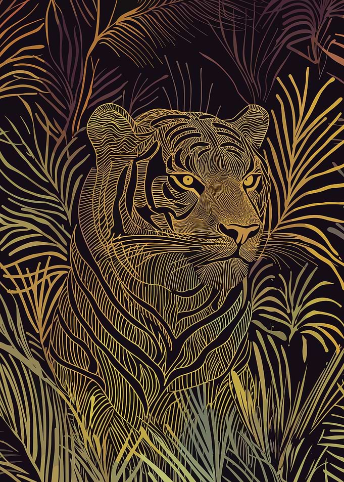 Golden Tiger in Jungle