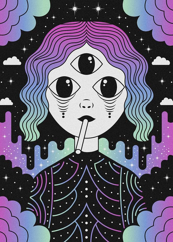 Psychedelic Third Eye Girl