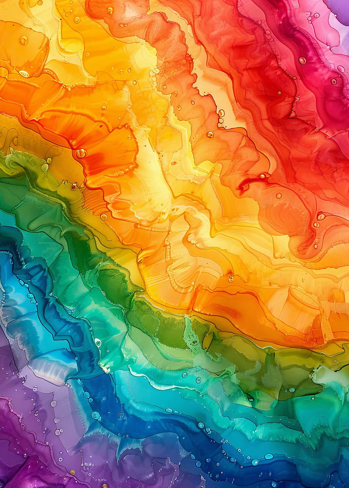 Space Rainbow Abstract Art