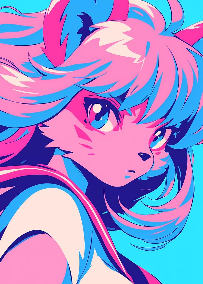 Anime Girl with Pink Hair