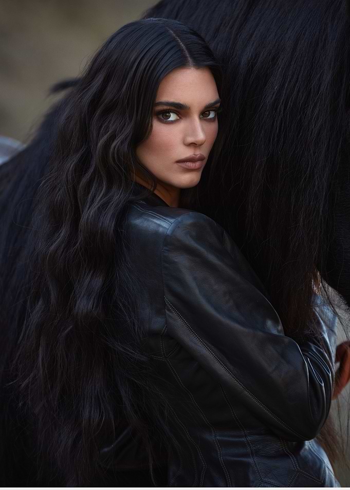 Woman in Leather Jacket with Horse