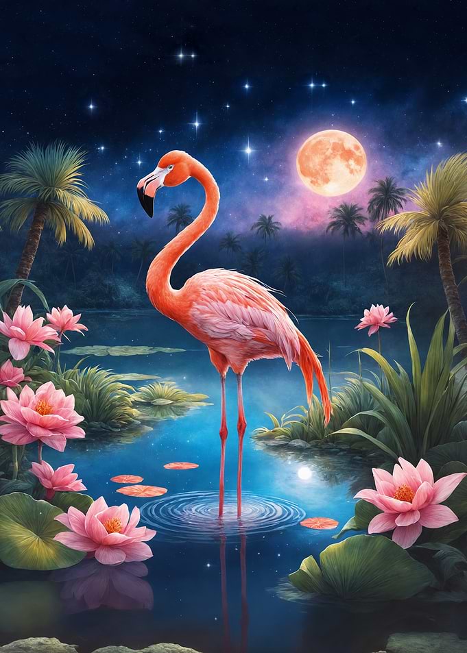 Pink Flamingo Night