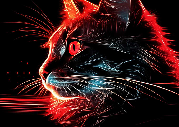 Neon Red Cat