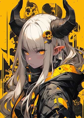 Anime Girl with Horns