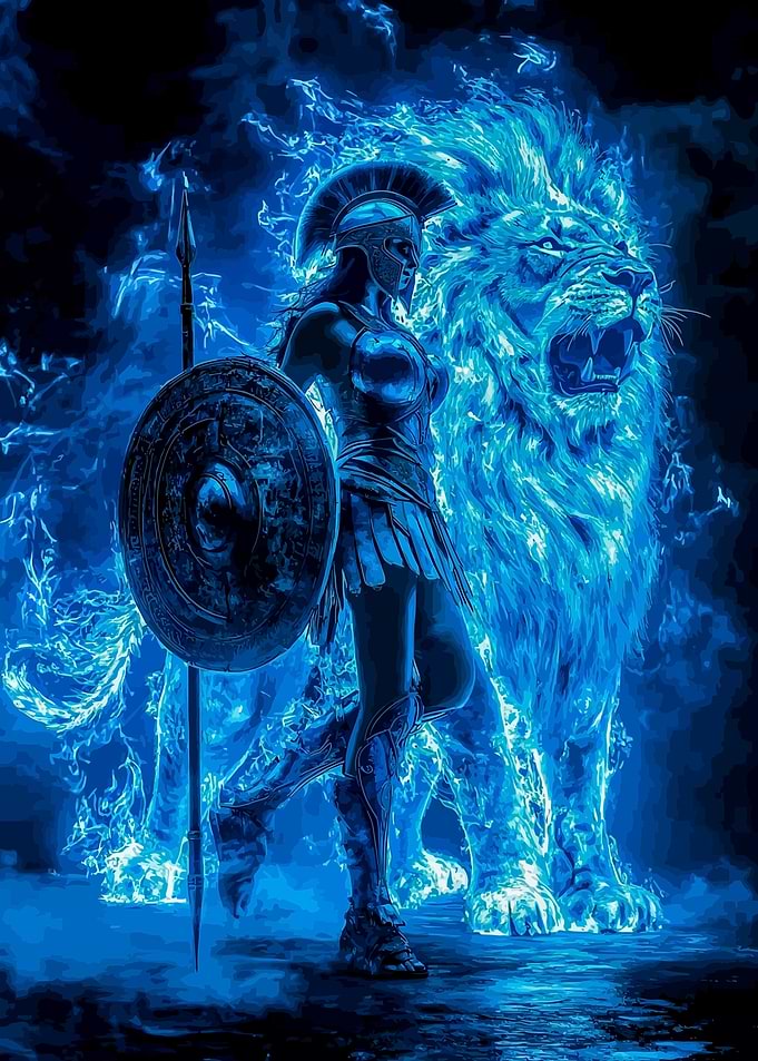 Fiery Spartan Warrior