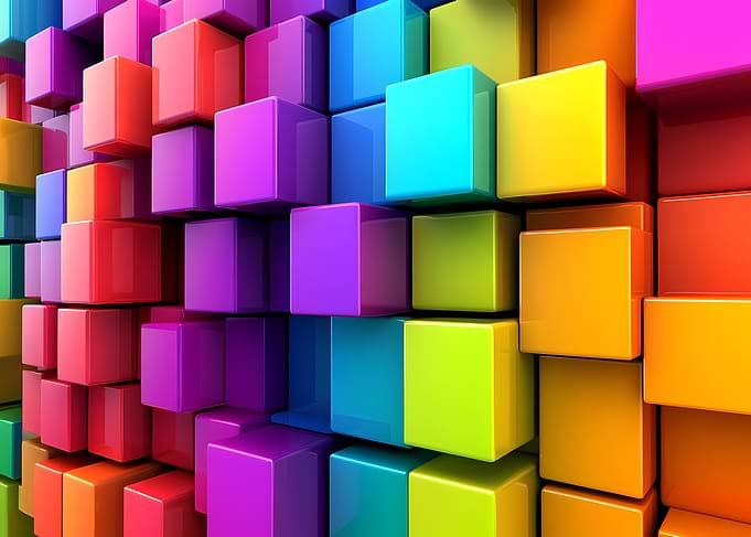 Rainbow Cube Wall