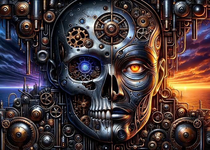 Metallic Skull Meets Humanoid