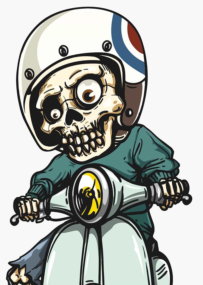 Skeleton Scooter Rider
