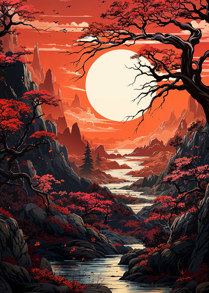 Japanese Mountain Sunset