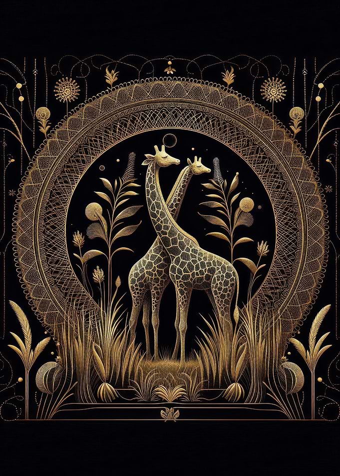 Golden Giraffe Couple