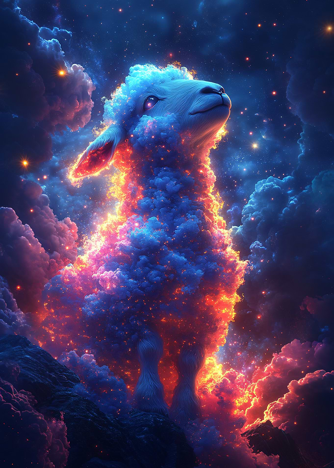 Fiery Lamb in the Clouds