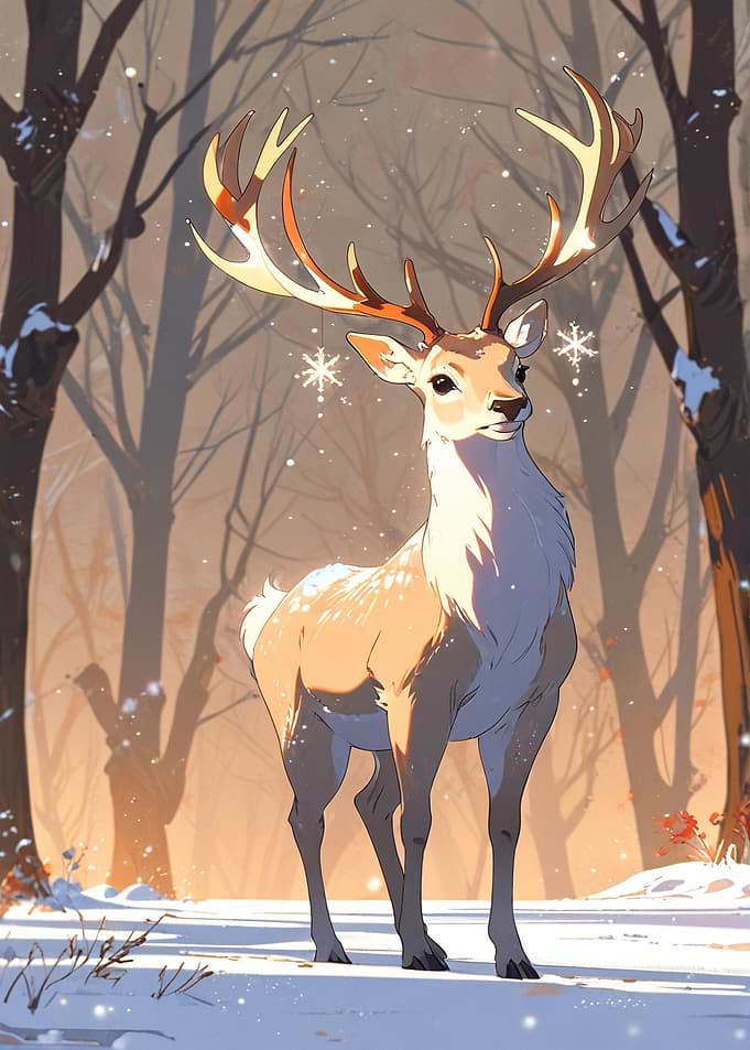 Majestic Deer in Winter