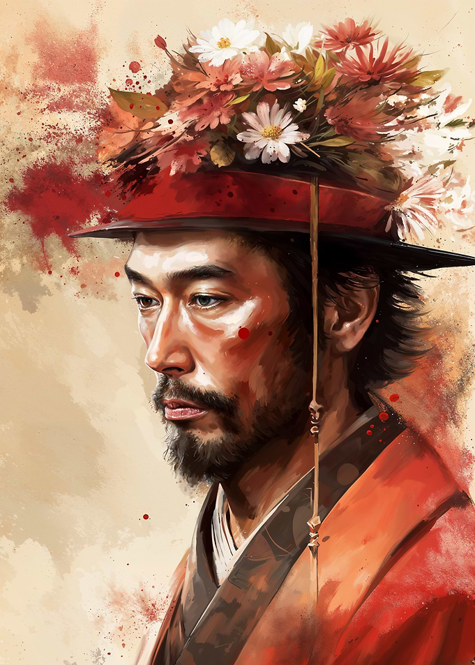 Samurai with Flowers