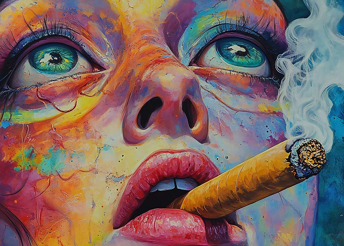 Woman Smoking Cigar